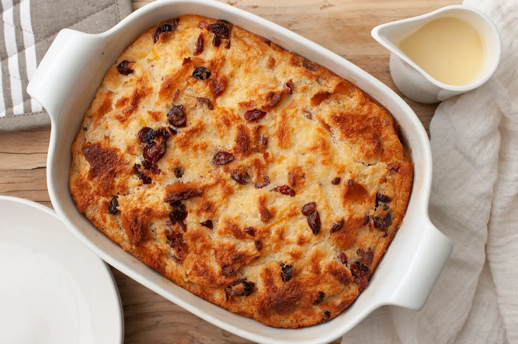 bread and butter pudding without eggs