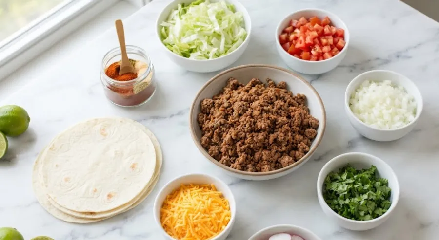 ingredients for Homemade Tacos