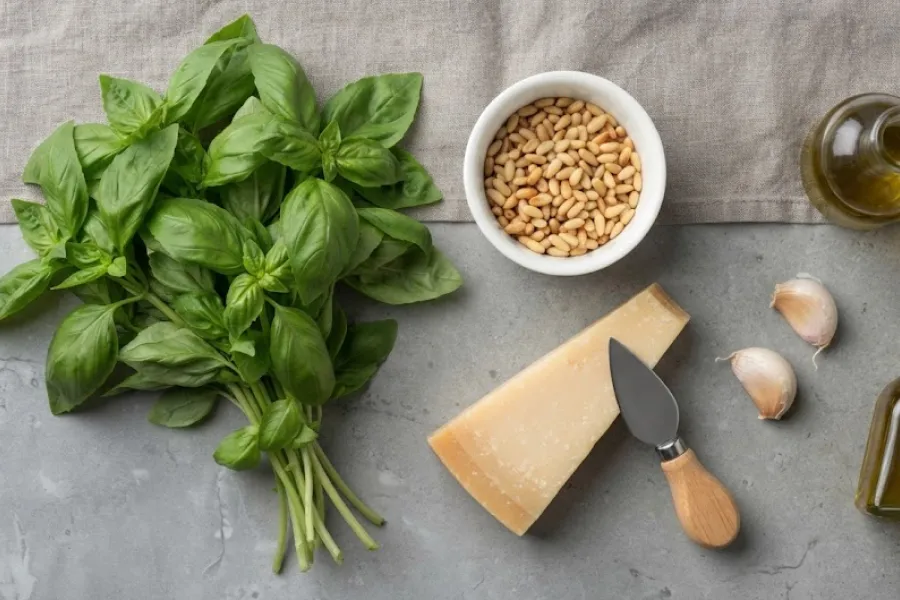 Classic Ingredients for Pesto Sauce