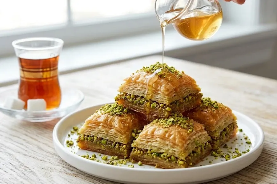 طرز تهیه باقلوا با خمیر هزارلا ساده