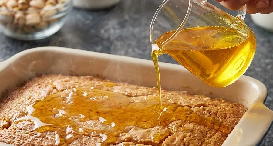 طرز تهیه شربت کیک باقلوا