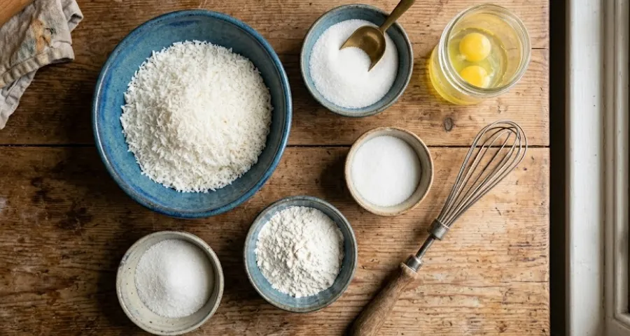 مواد لازم برای شیرینی نارگیلی